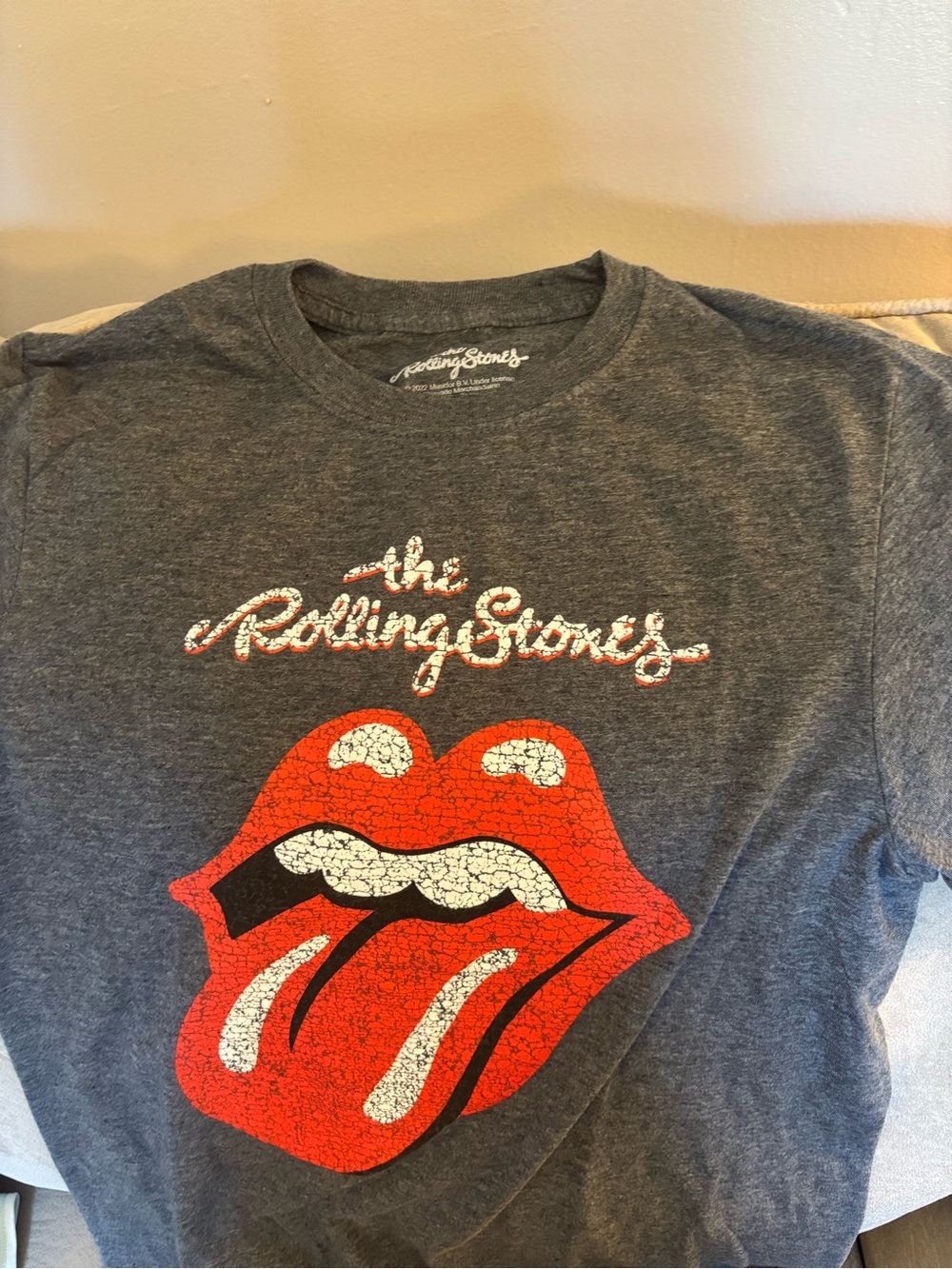 The Rolling Stones  Tee - Charcoal Gray with Red Logo